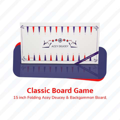 2 in 1 Backgammon & Acey Deucey Game-15 Inch Classic Board Game with Special Dice