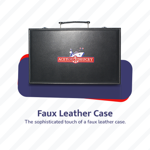 Classic Board Game with Sophisticated Touch of Faux Leather Case